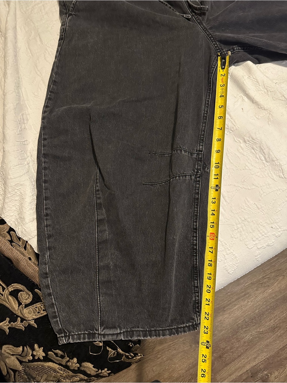 OLD NAVY High Rise Wide Leg Barrel Jeans Black/Gray - Picture 3 of 5